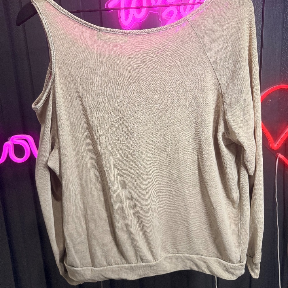 Mustard seed off the shoulder sweatshirt - Picture 8 of 13